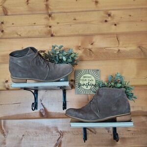 Blondo Rayann Waterproof Suede Leather Chukka Ankle Boots Taupe Lace Up Sz 11 M